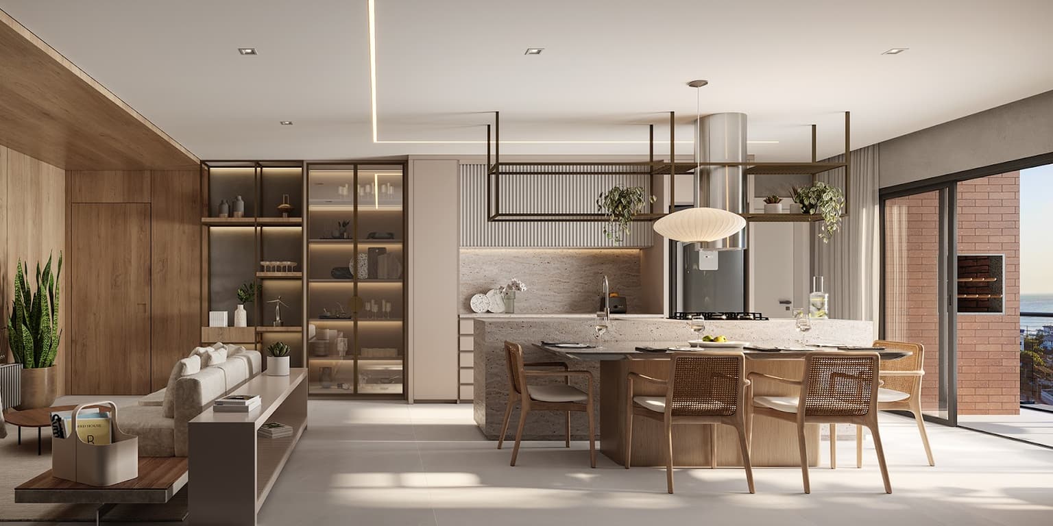 Living integrado Mar di Atrani Residencial
