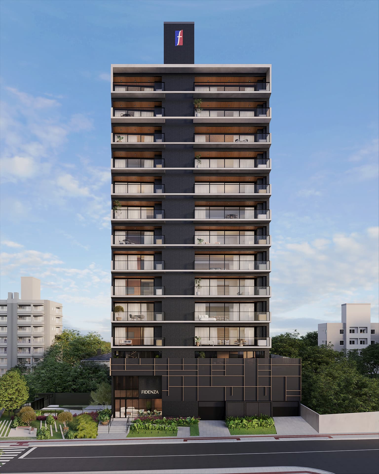 Fachada Fidenza Residencial — Criciúma/SC